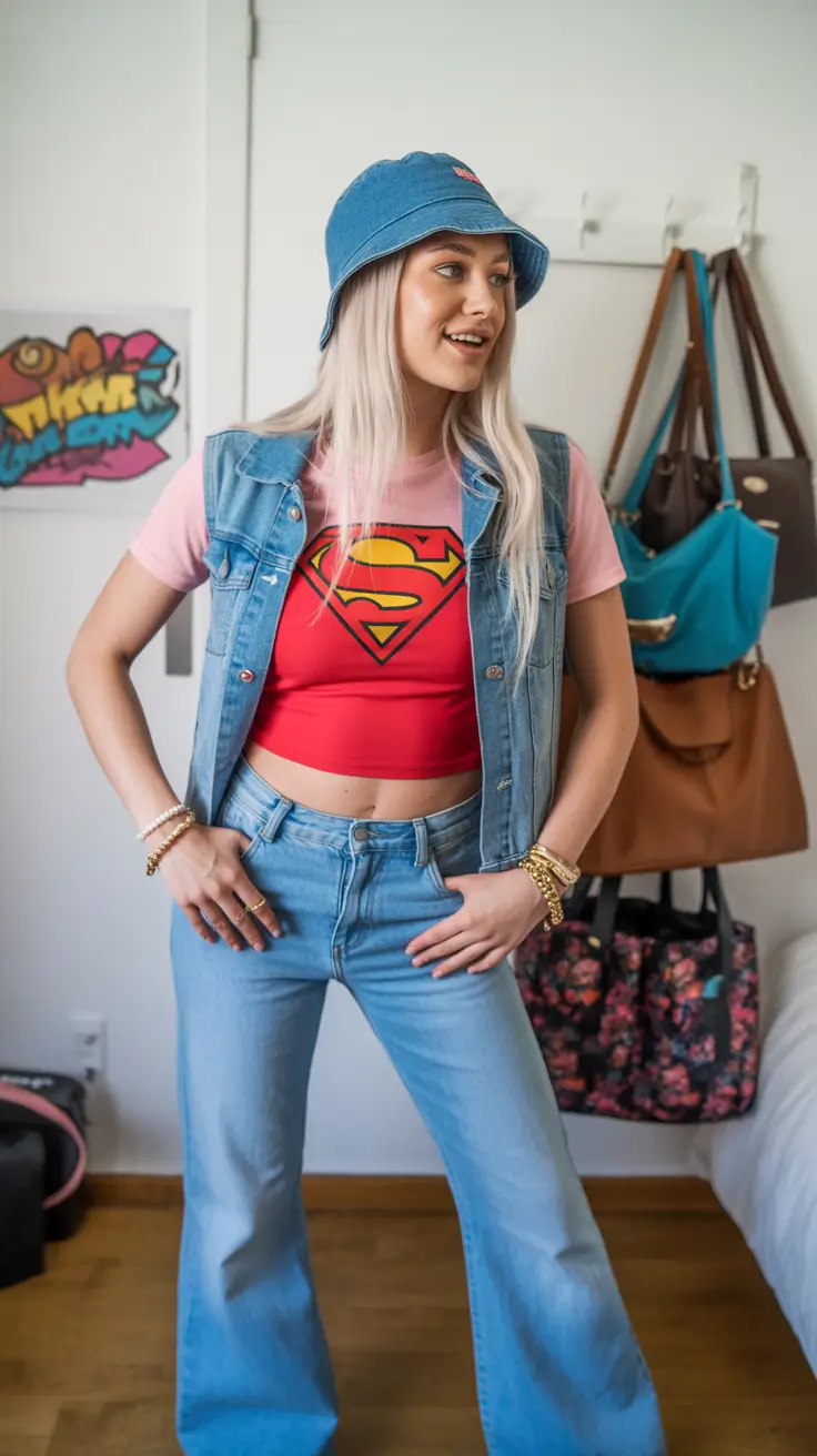 y2k outfits Super Pop Denim Dream