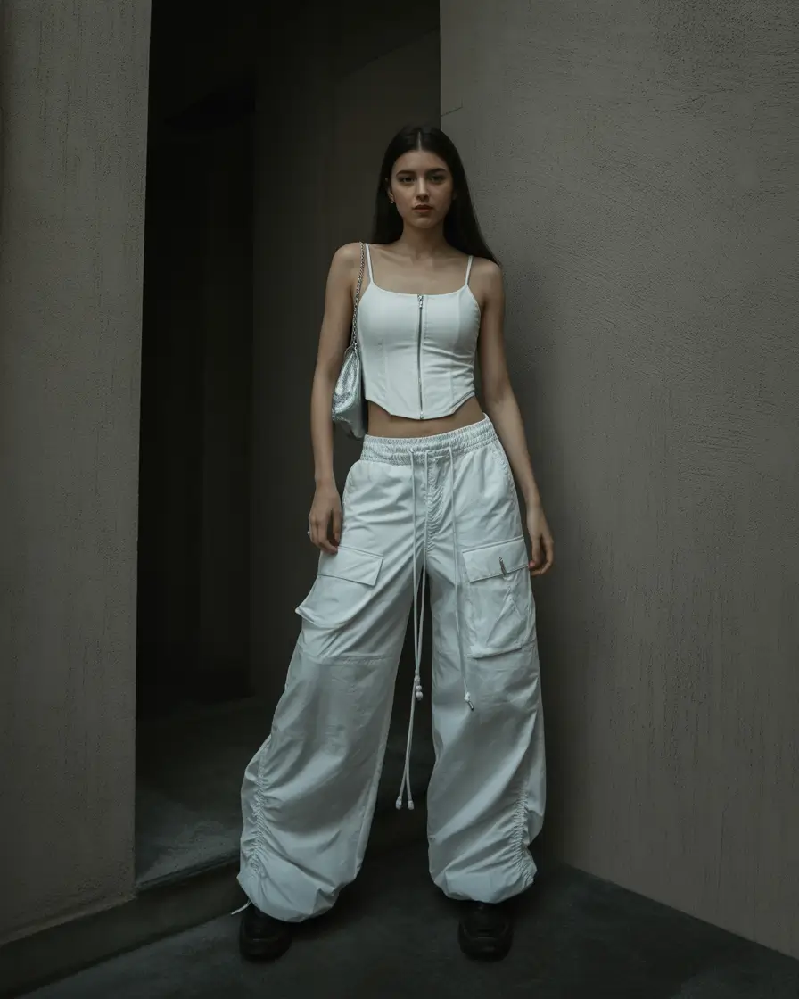 y2k outfits White Industrial Chic