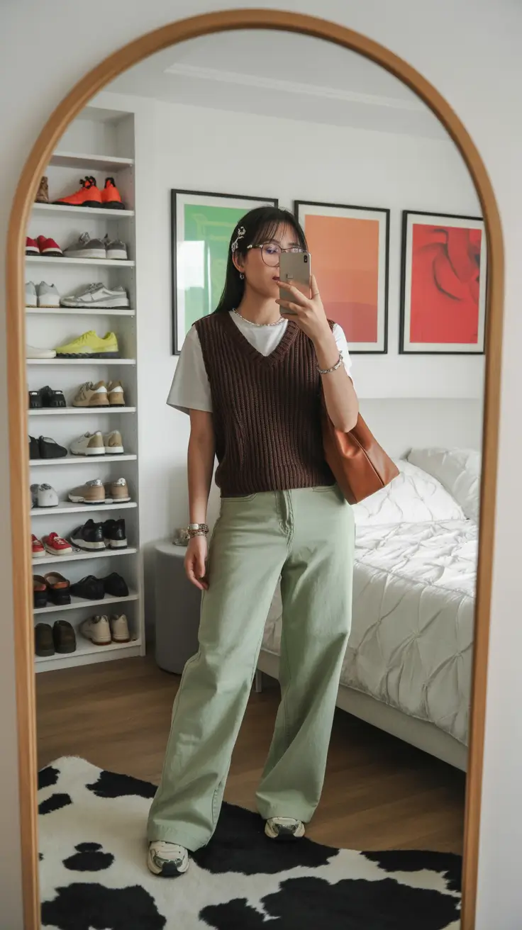 y2k outfits Mint and Mocha Ease