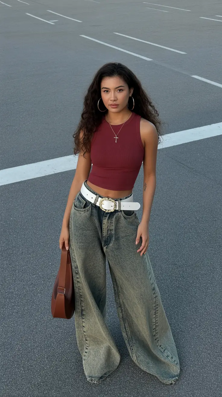 y2k outfits Red Minimalist Energy