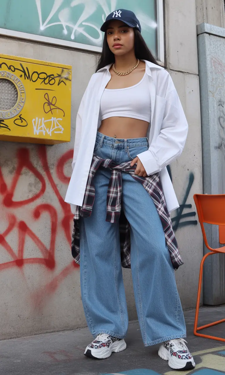 y2k outfits Classic Denim Street Mix