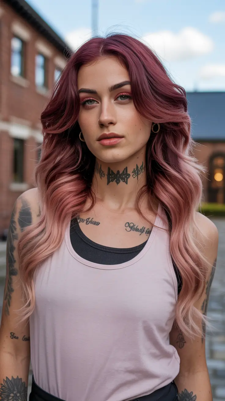 Hair Color Ideas to Look Younger Berry Melt Ombre