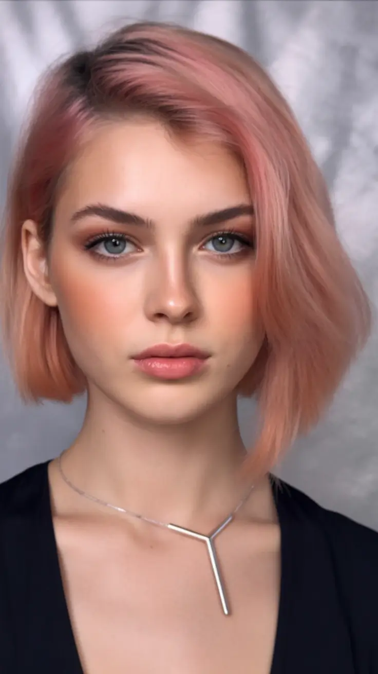 Hair Color Ideas to Look Younger Peachy Pastel Bob