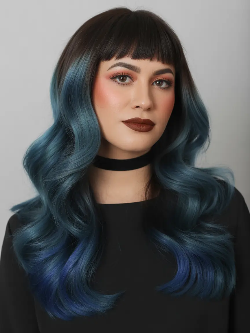 Hair Color Ideas to Look Younger Deep Blue Dream with Vintage Vibes