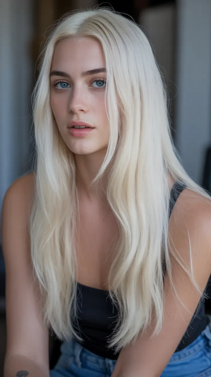 Hair Color Ideas to Look Younger Polar Platinum Blonde