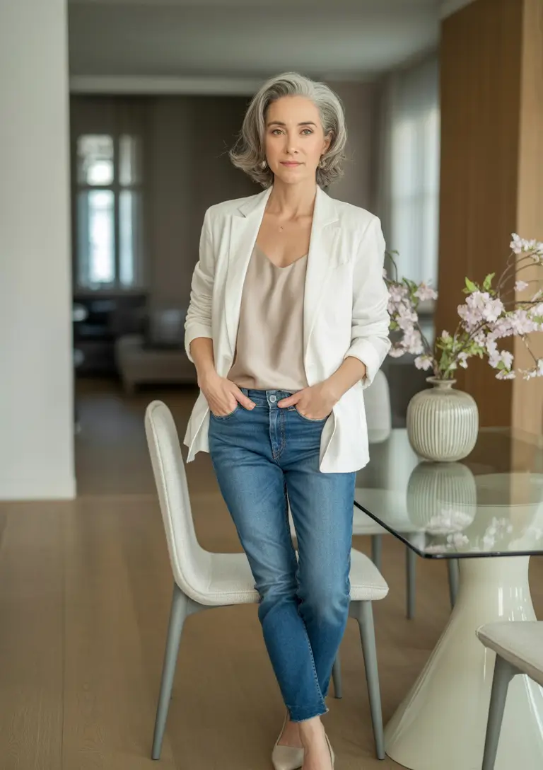 basic outfits Soft Neutrals and Denim for Effortless Everyday Style