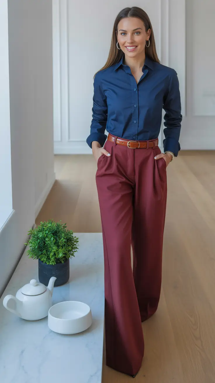 basic outfits Navy and Burgundy - A Rich, Smart Color Combination