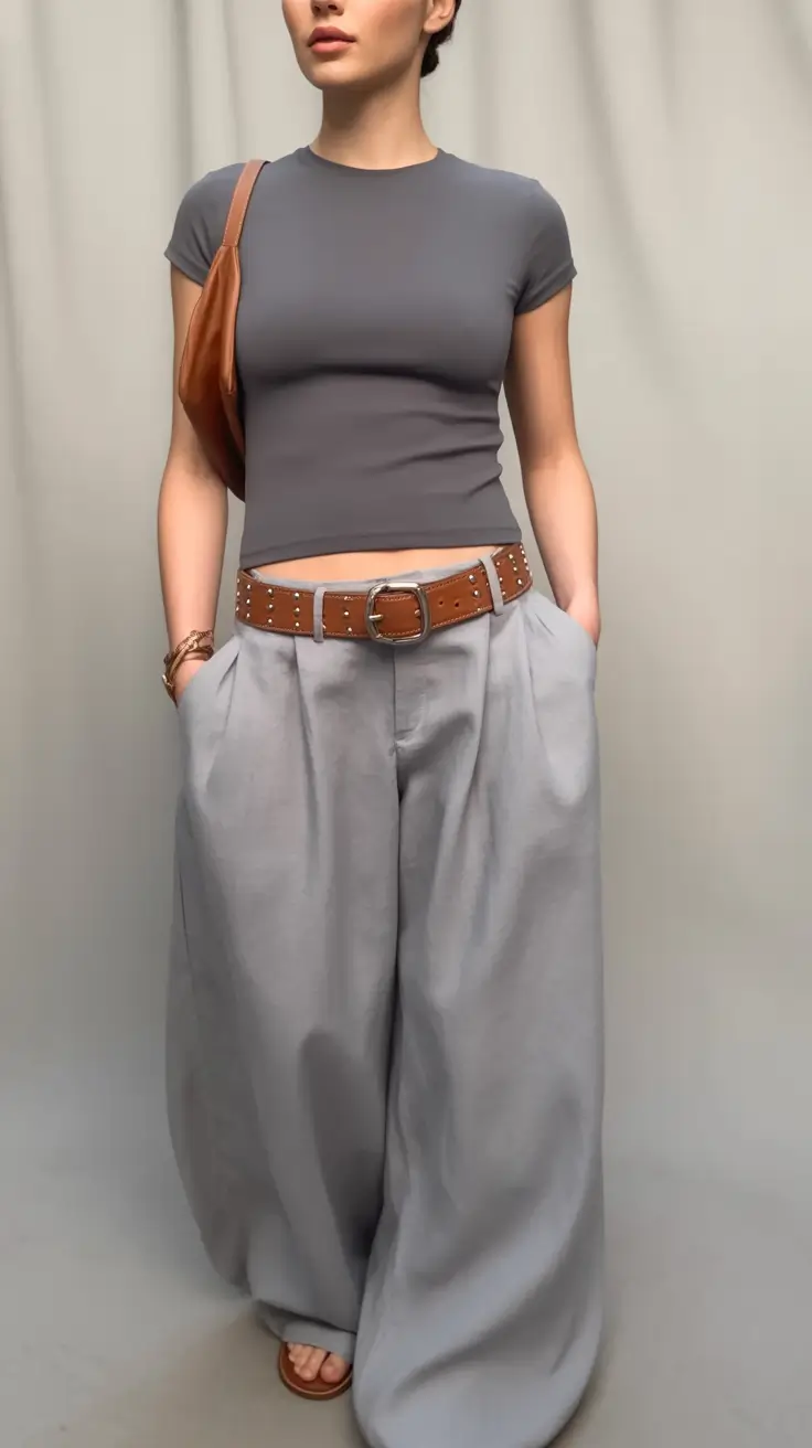 basic outfits Stone Tones With Relaxed Trouser Volume
