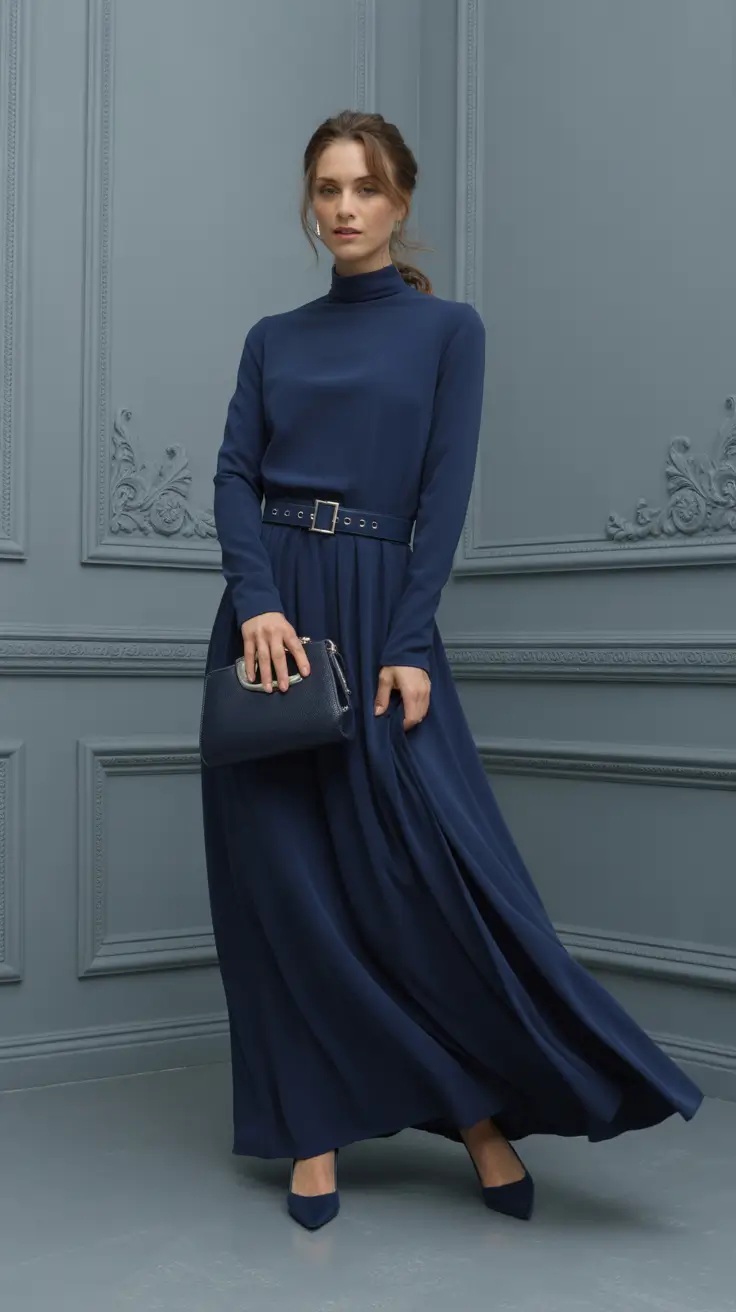 basic outfits The Deep Blue Maxi - Minimalism With Emotion