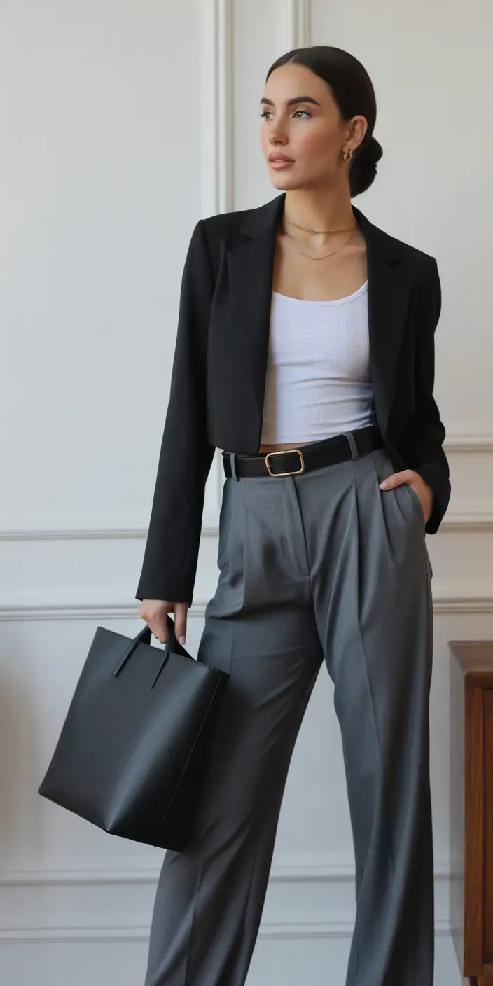 basic outfits Clean Contrast Tailoring for Everyday Confidence