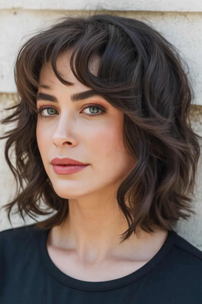 lob haircut Shaggy Curly Lob With Soft Fringe 2026