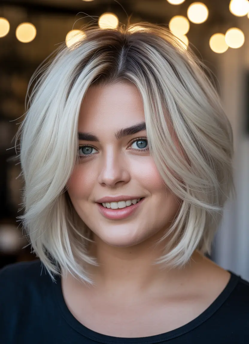 lob haircut Platinum Feathered Lob With Soft Layered Volume 2026