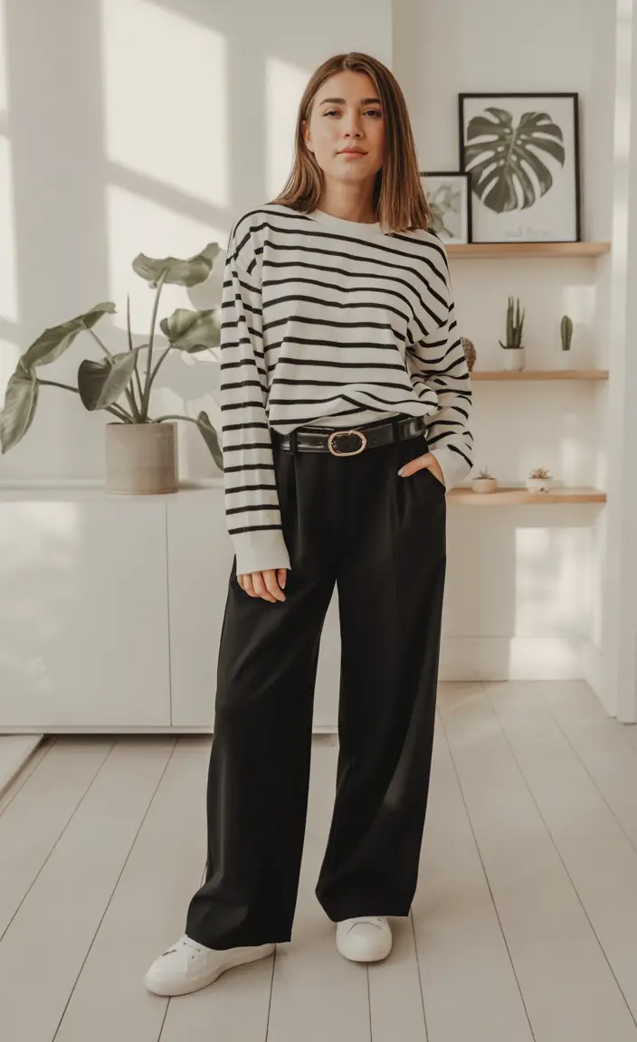 travel outfits Classic Stripes for Effortless Long Flights Style
