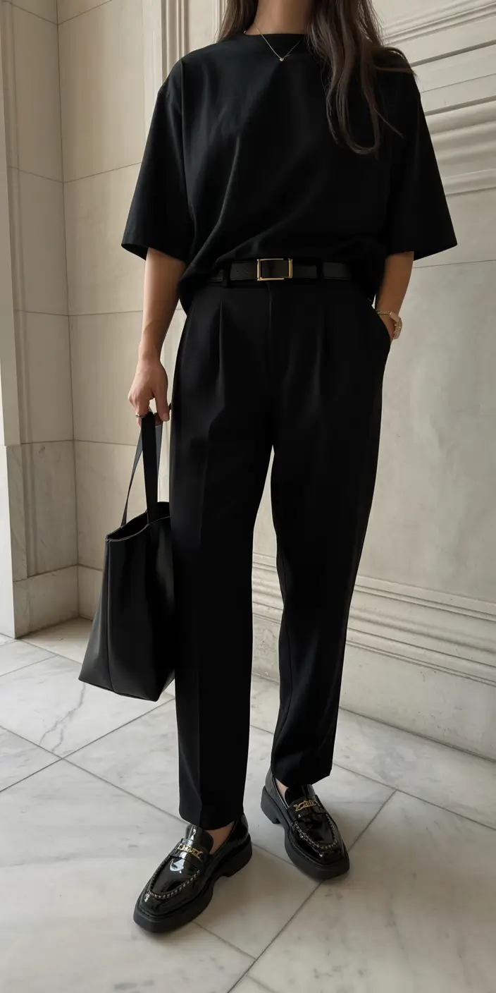travel outfits Polished Black for Effortless Elegant Travel