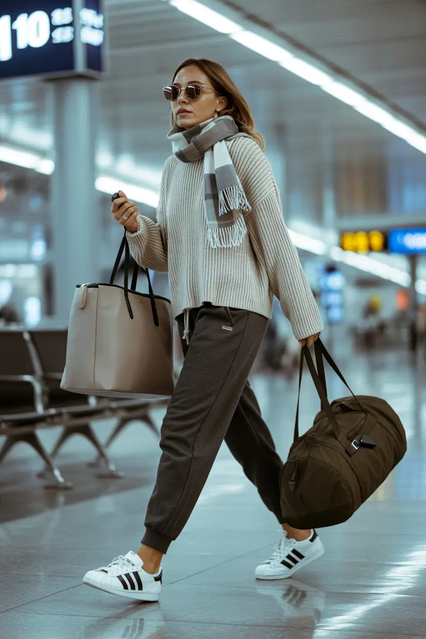 travel outfits Soft Knit Layers That Feel Right for Long Flights