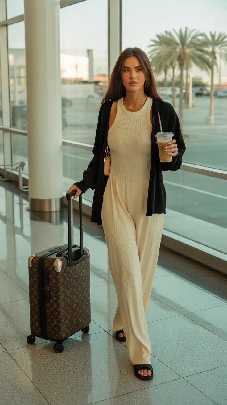 travel outfits Lightweight Elegance for Hot Weather Airport Days