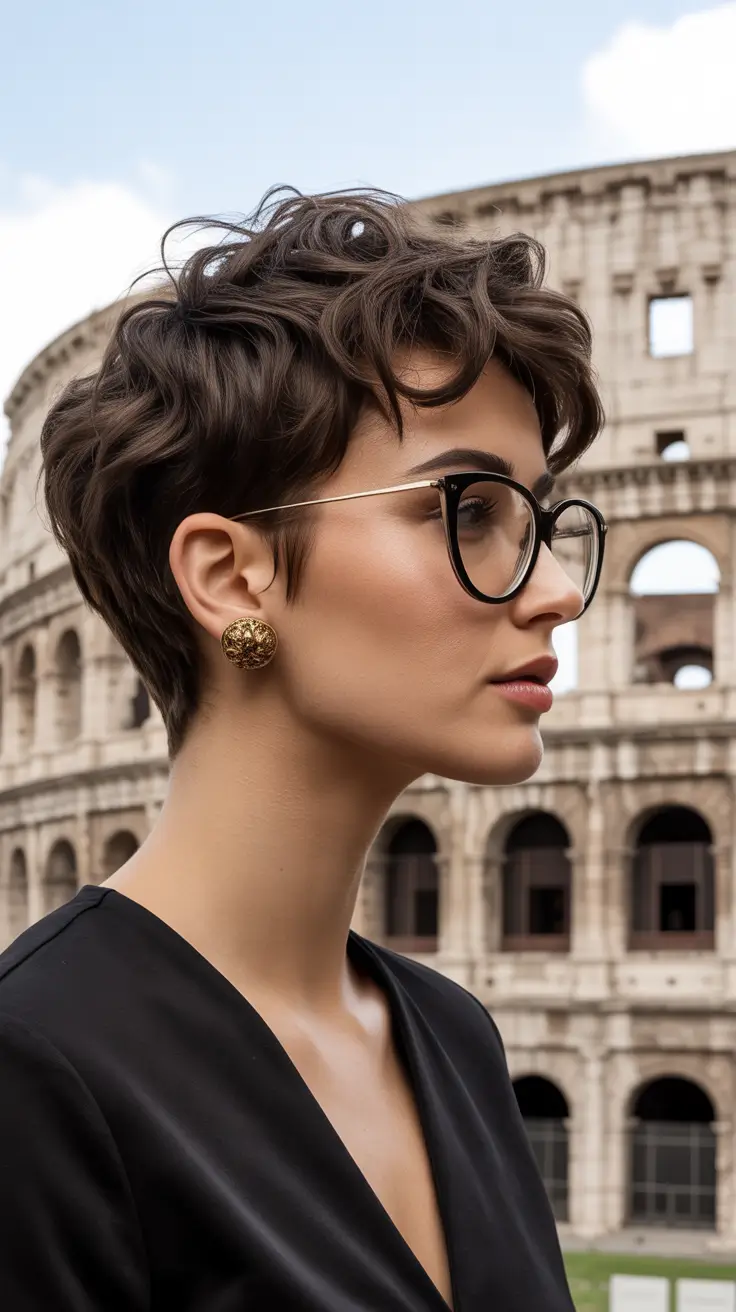 curly hairstyle Textured Curly Crop with Soft Movement