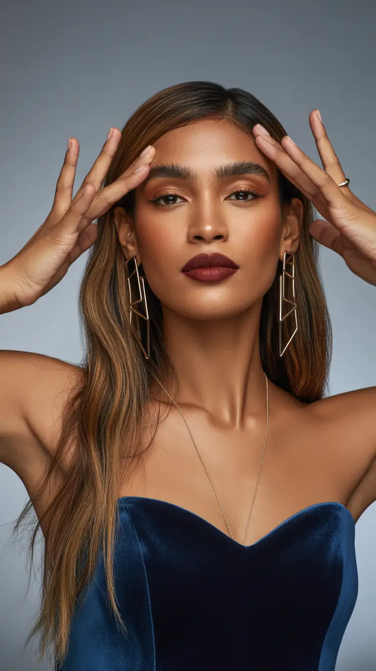 hairstyle black women Sleek Brown Straight Hair With Subtle Warm Highlights