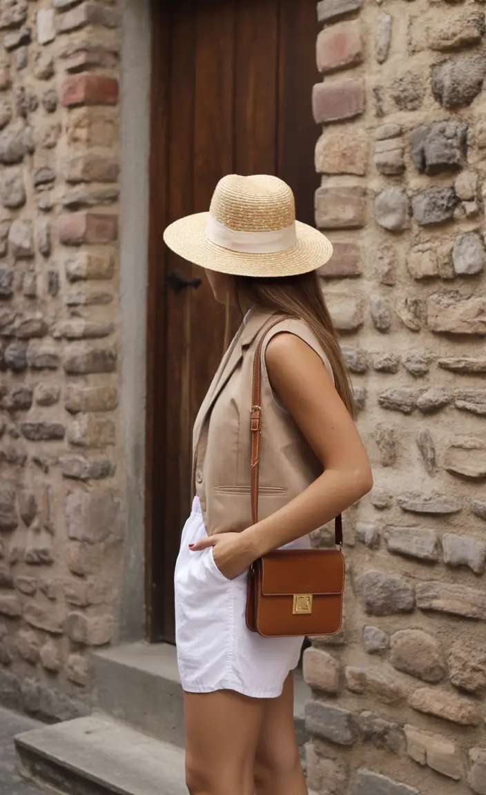 vacation outfits Effortless Vest Layering for Old Town Wanders