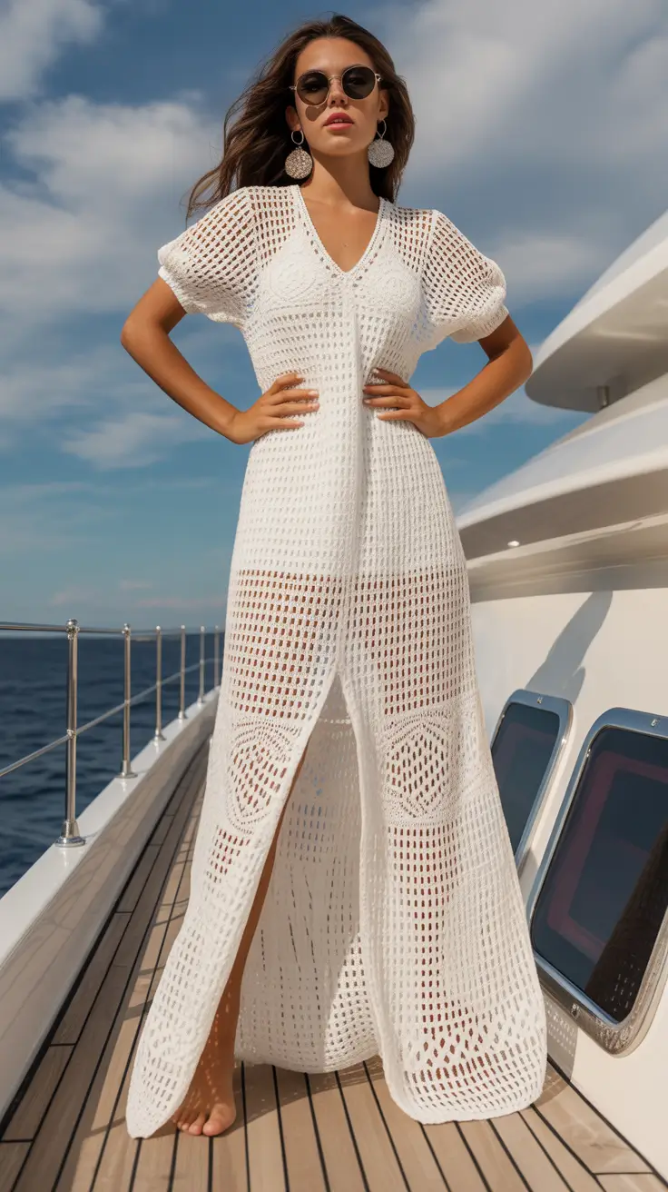 vacation outfits Crochet Elegance for Yacht Days