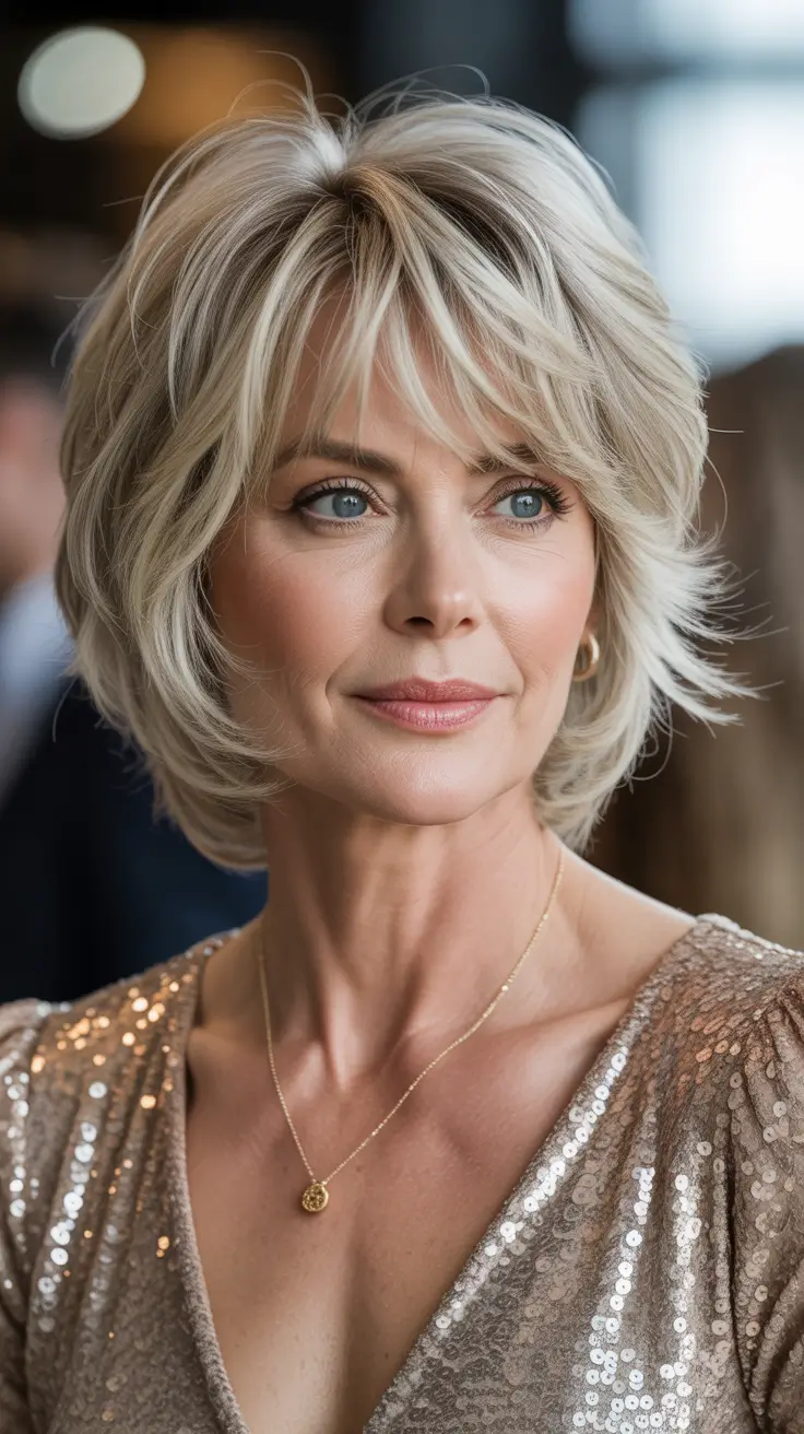 Haircuts-for-Women-Over-40-Soft-Blonde-Layered-Bob-With-Swoopy-Bangs