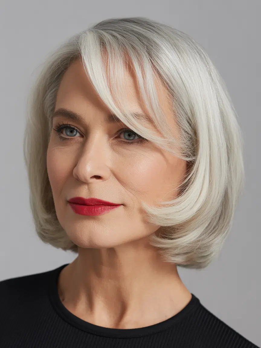 Haircuts for Women Over 50 Silver Chic With a Polished Curve