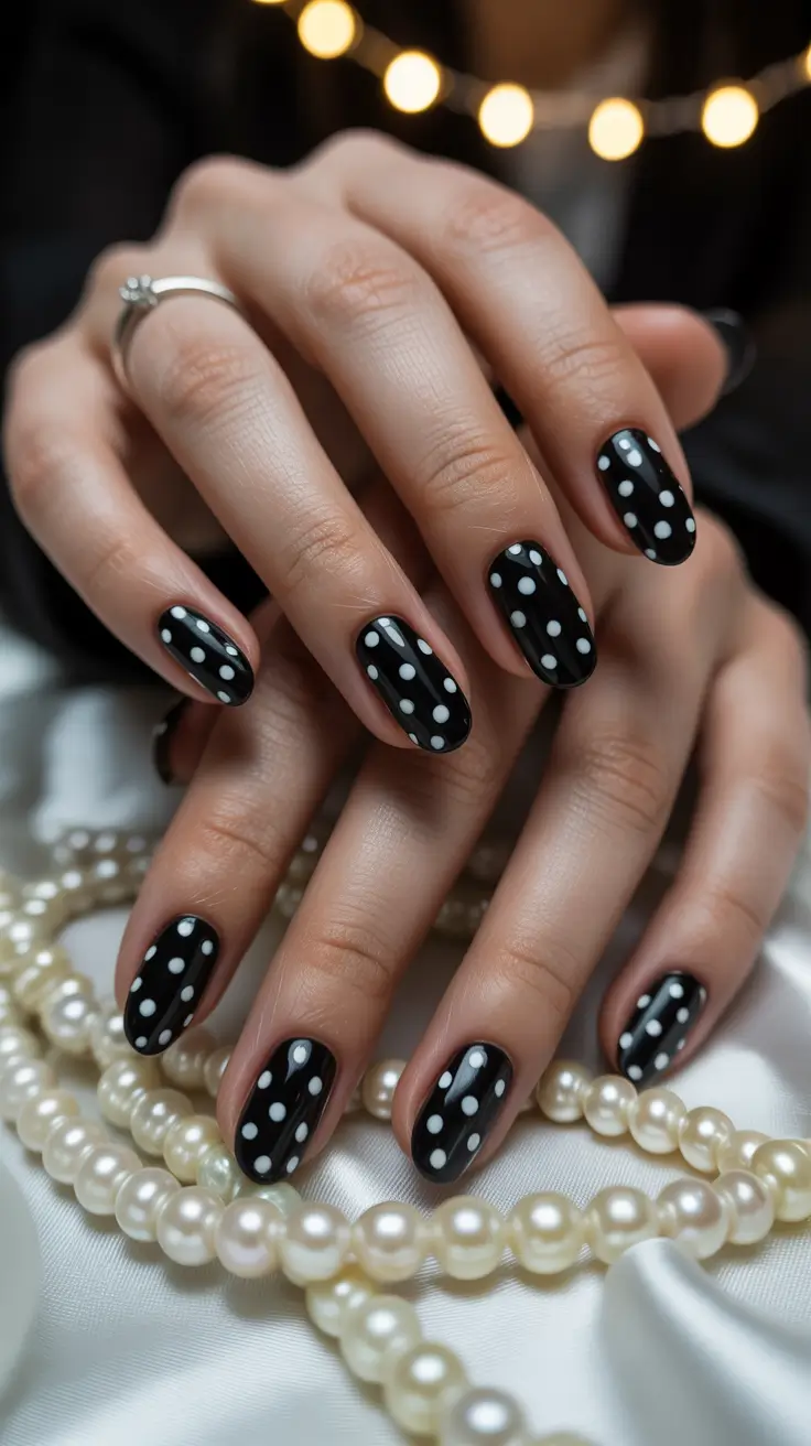 simple nails Classic Black Polka Dots With a Playful Twist
