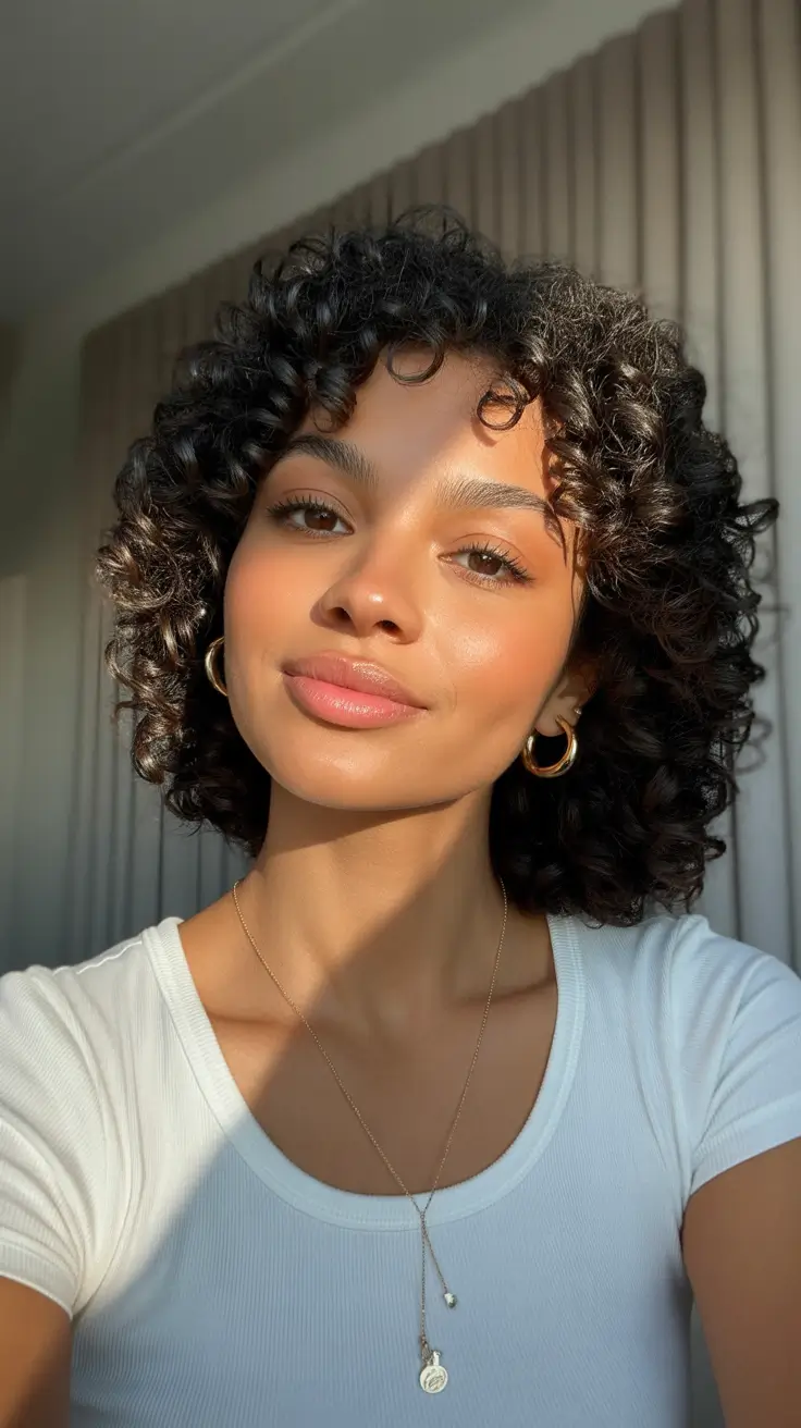 bob hairstyle Short Curly Bob With Natural Definition