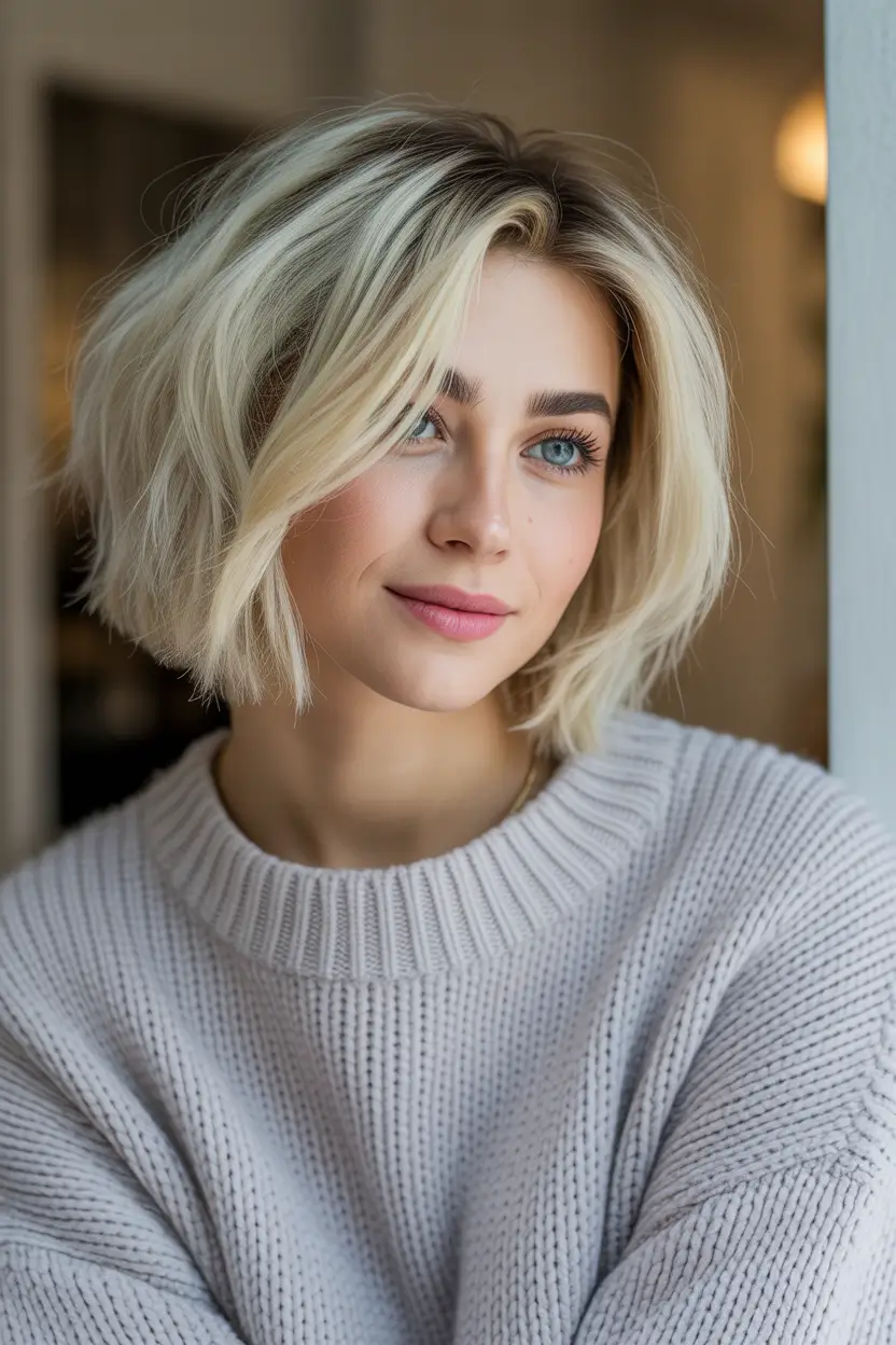 bob hairstyle Soft Blonde Bob With Natural Lift