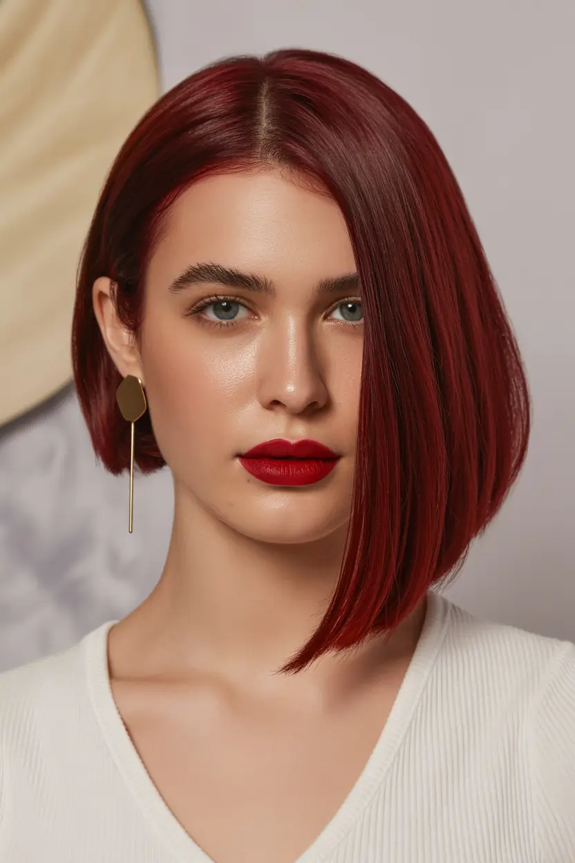 bob hairstyle Asymmetrical Bob With Statement Color