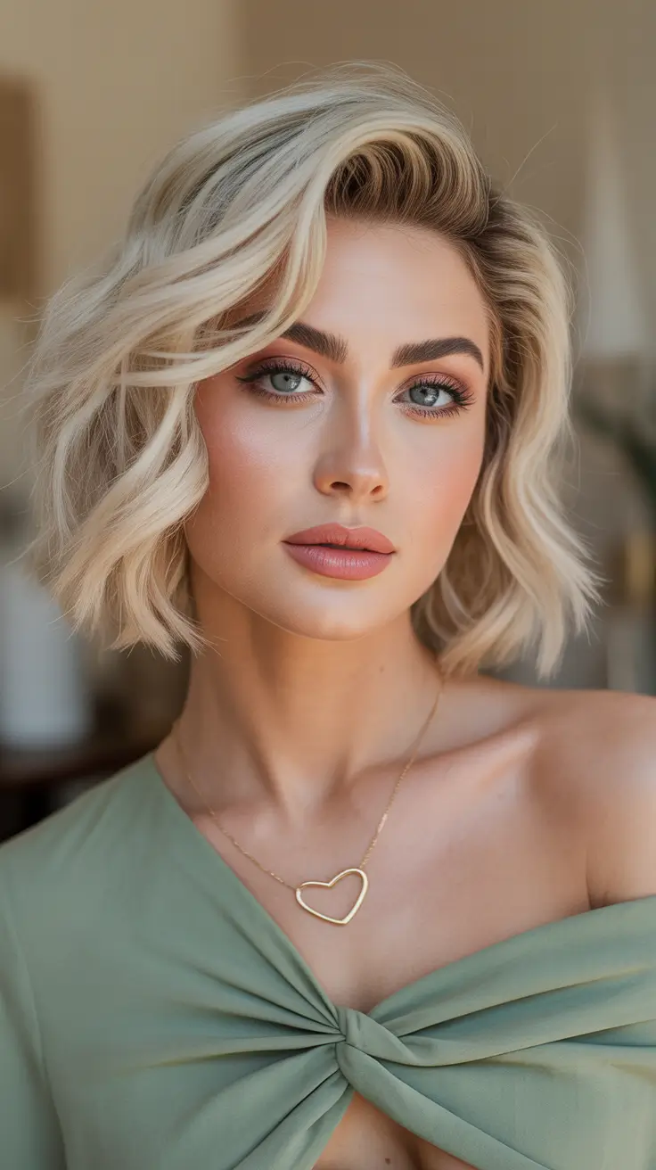 Hairstyles ideas Textured Blonde Bob With Soft Airy Waves