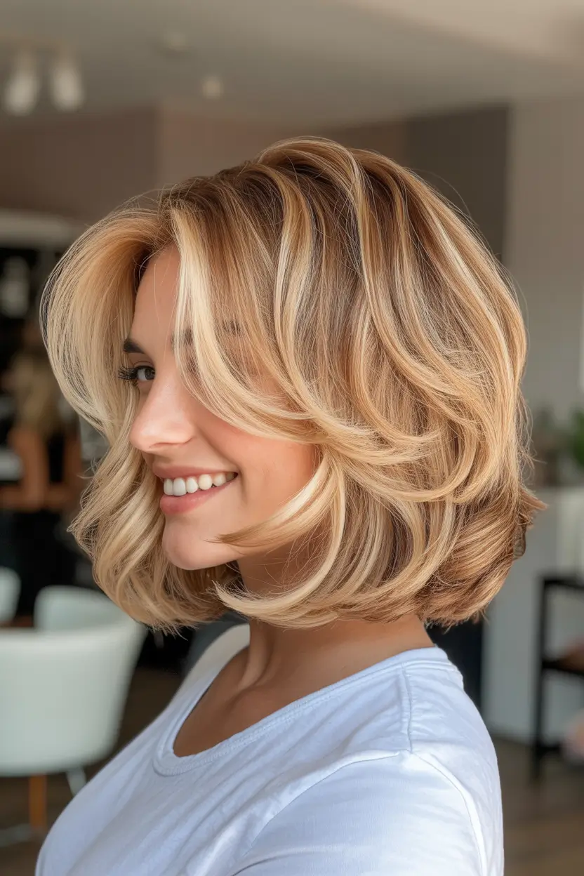 Hairstyles ideas Layered Blonde Bob With Airy Movement