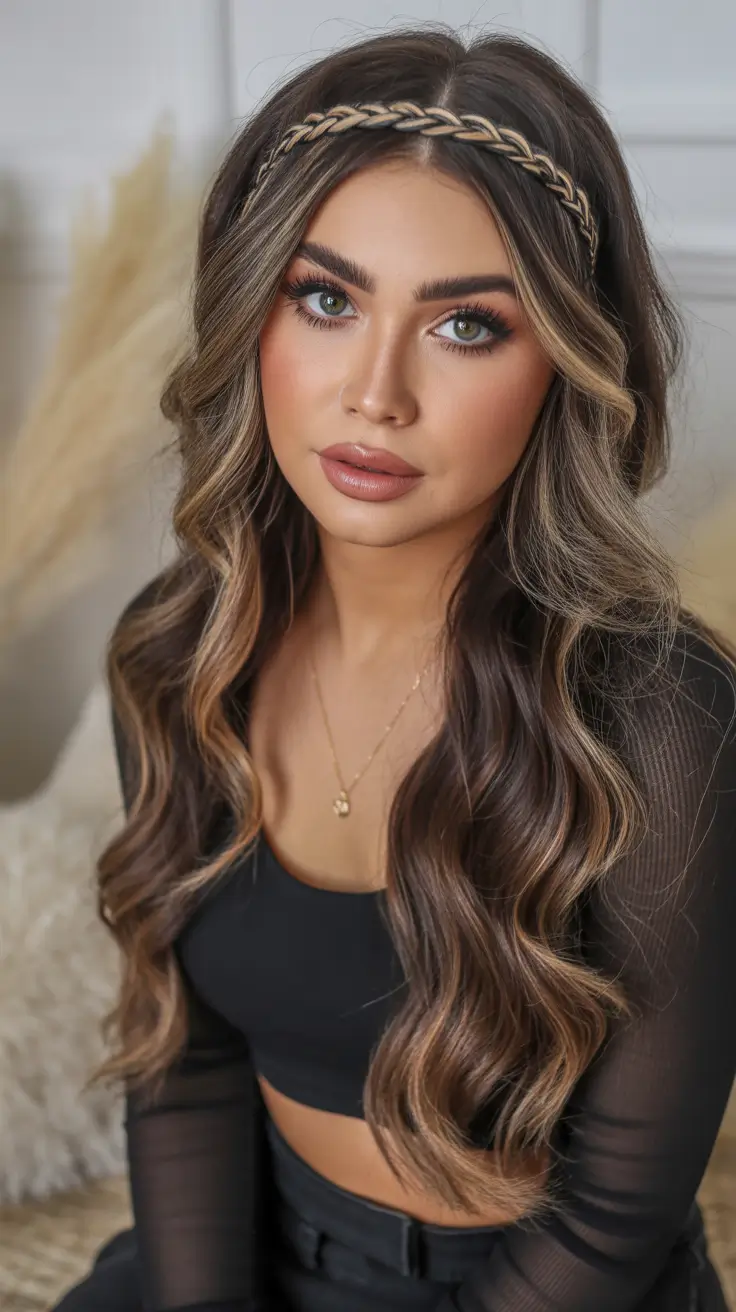 Hairstyles ideas Soft Waves With Braided Headband Detail
