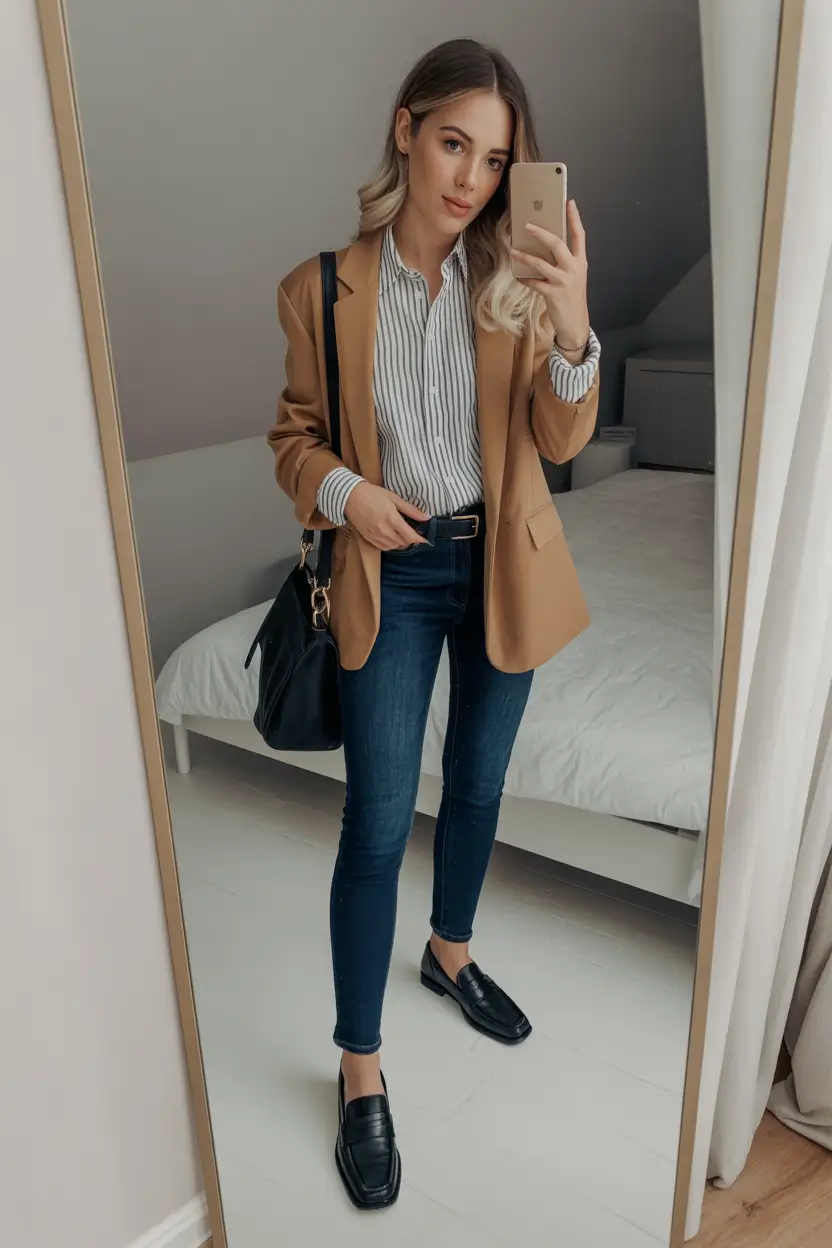 jeans outfits Polished Dark Blue Denim for Everyday Elegance