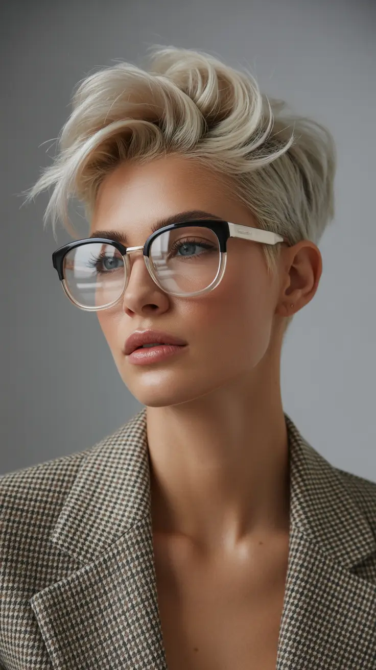 short hairstyles Voluminous Cream Blonde Quiff