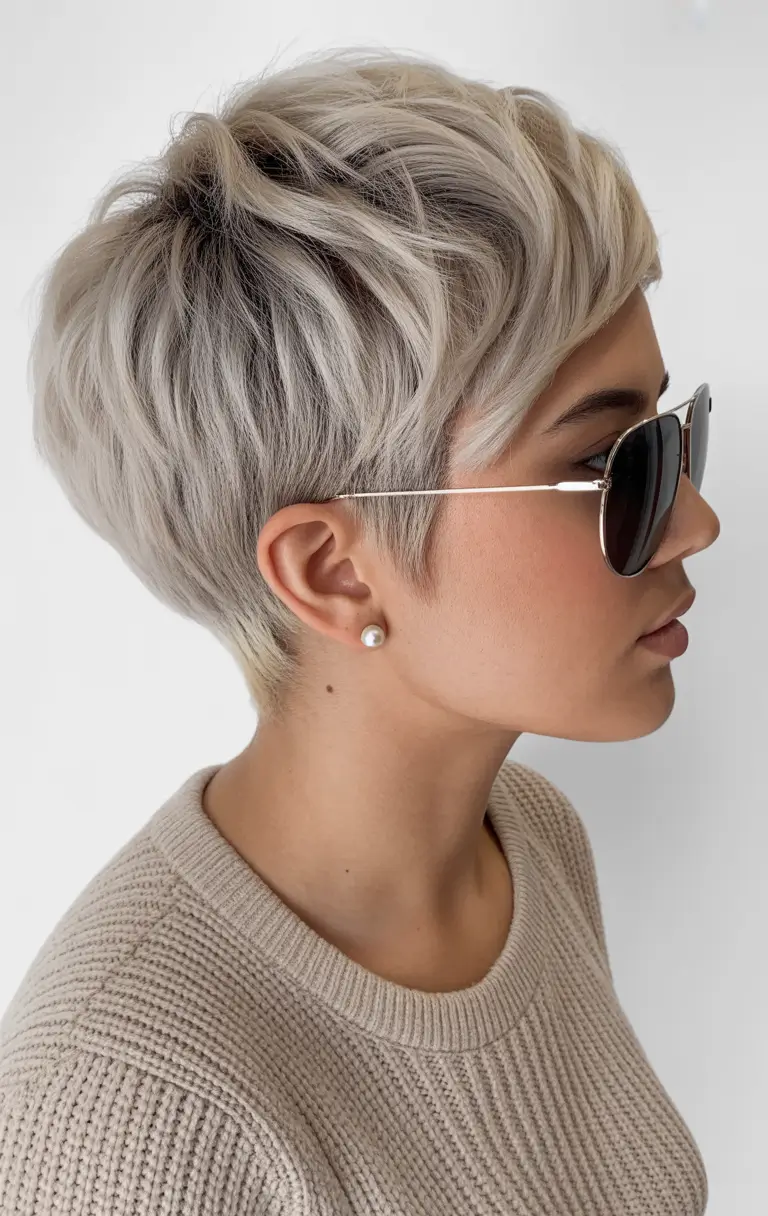 short hairstyles Silver Cloud Layered Crop