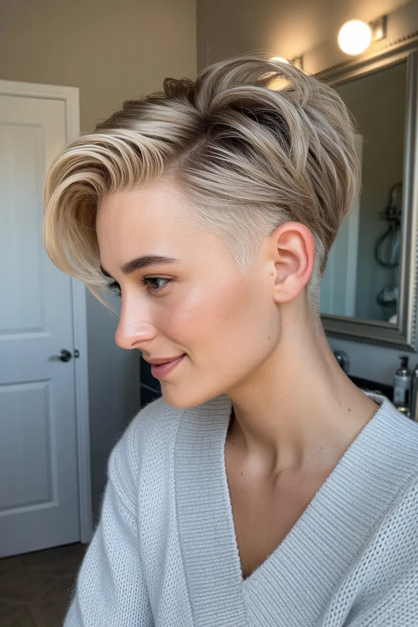 short hairstyles Soft Undercut Sweep Blonde