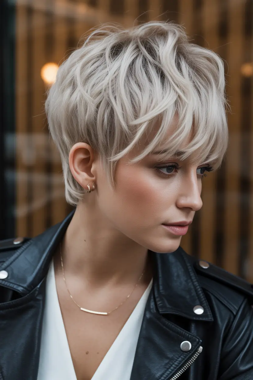 cute hairstyle Feathered Pixie With Soft Textured Layers