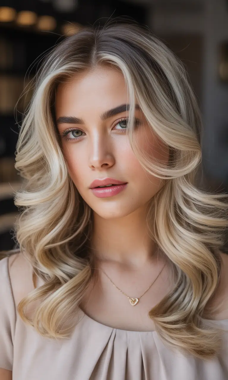 cute hairstyle Soft Layered Blonde Waves With Face-Framing Highlights