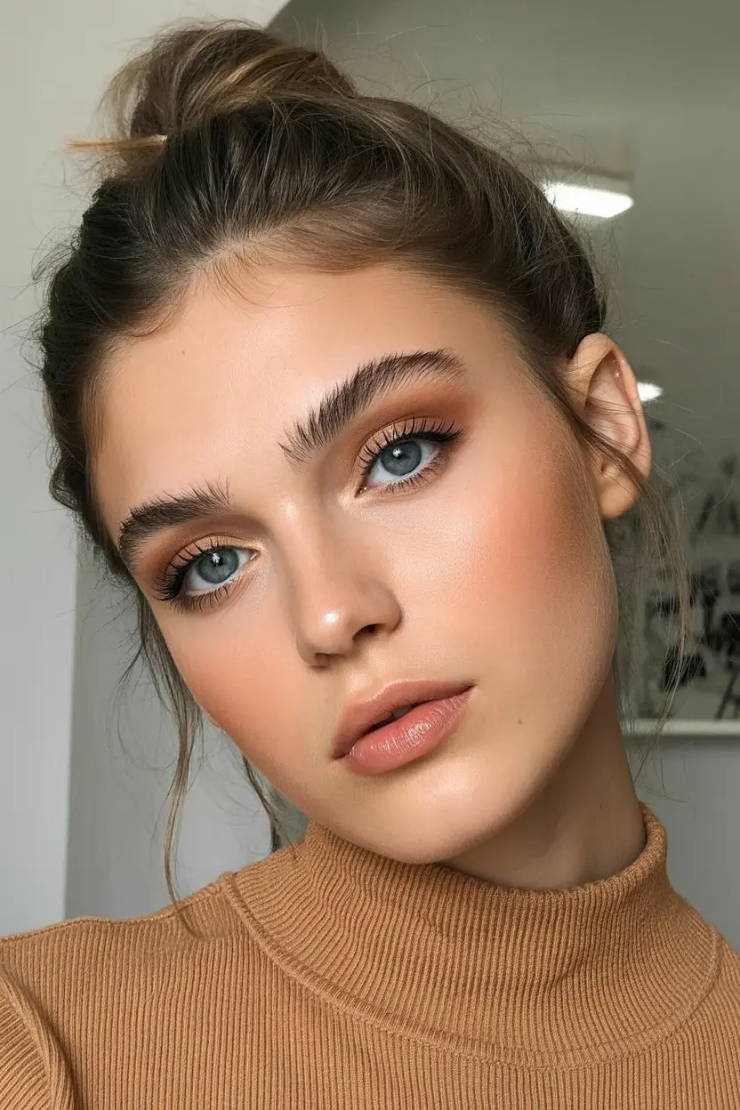 cute hairstyle Relaxed High Bun With Loose Face Framing Strands