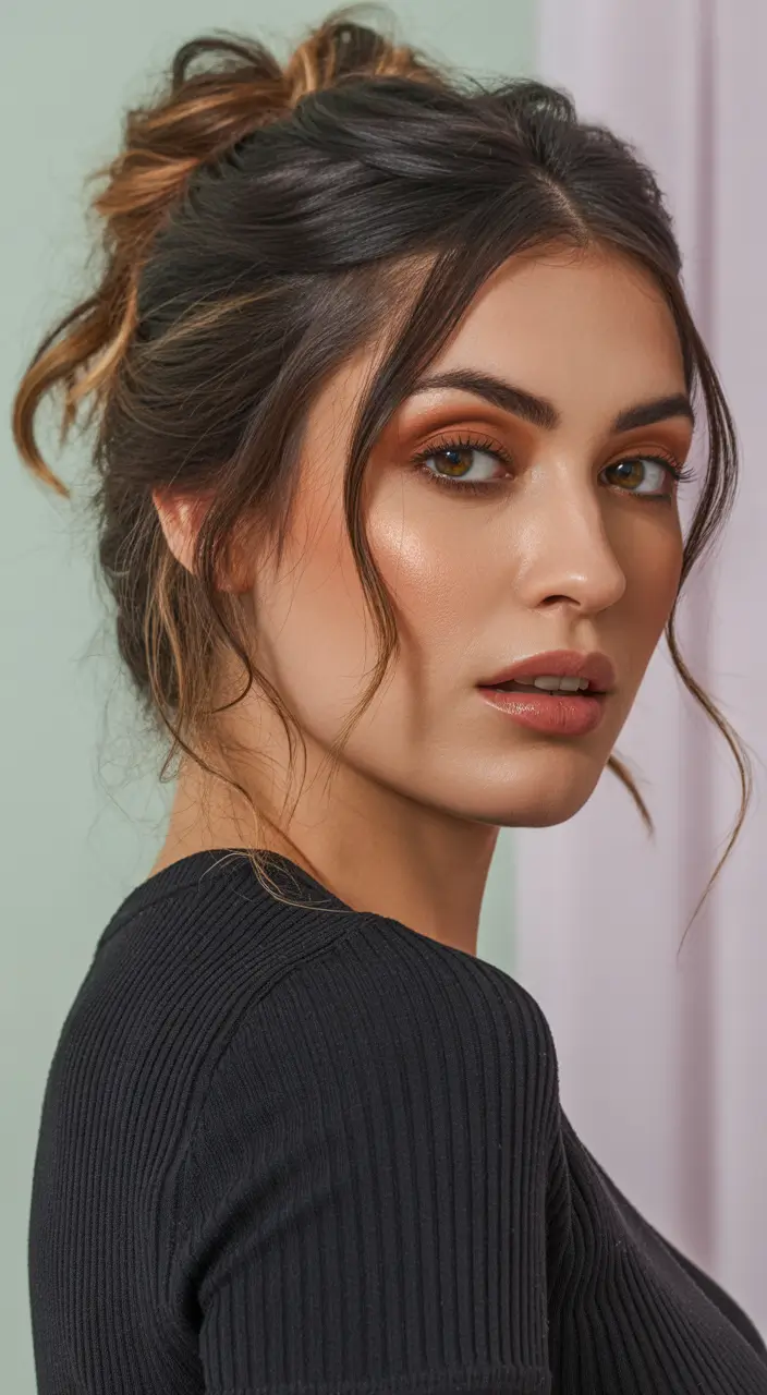 haircuts inspo Soft Textured Updo With Loose Face-Framing Strands