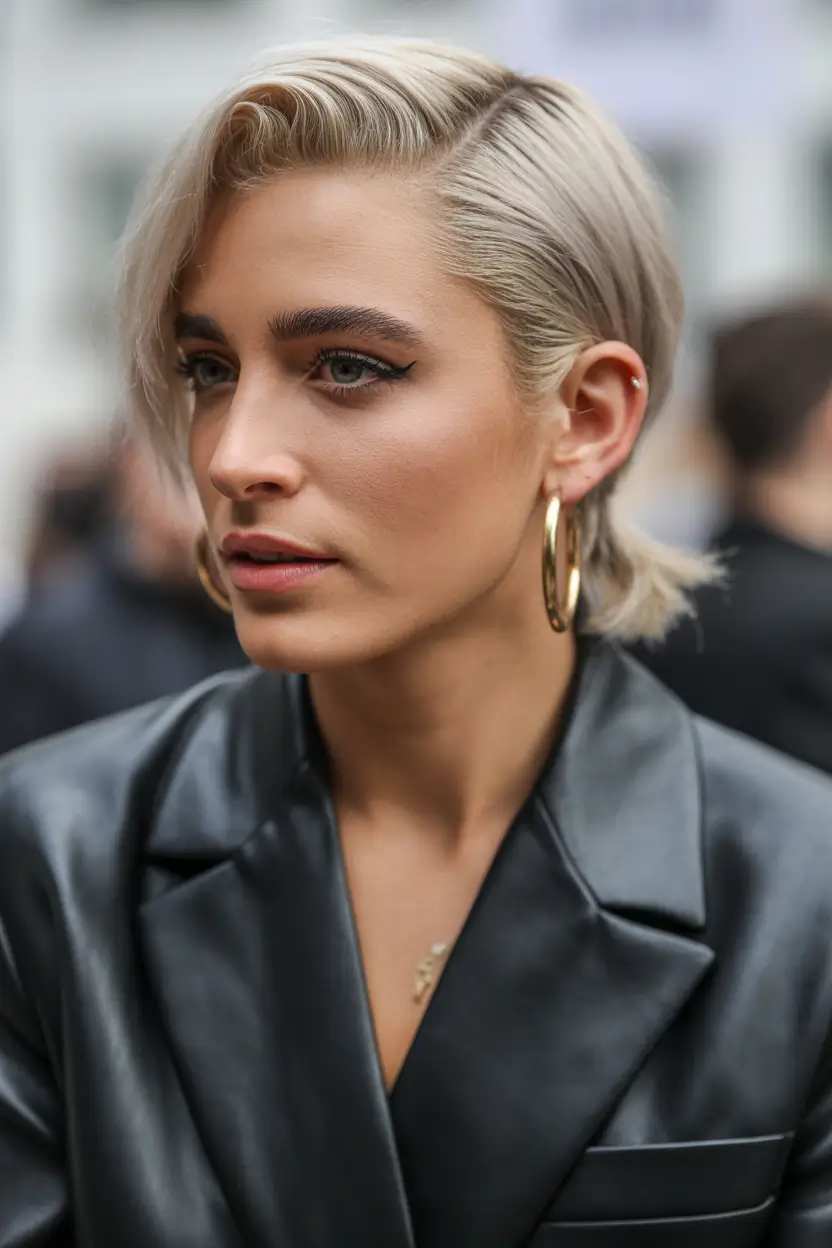 haircuts inspo Platinum Micro-Bob With Lived-In Texture