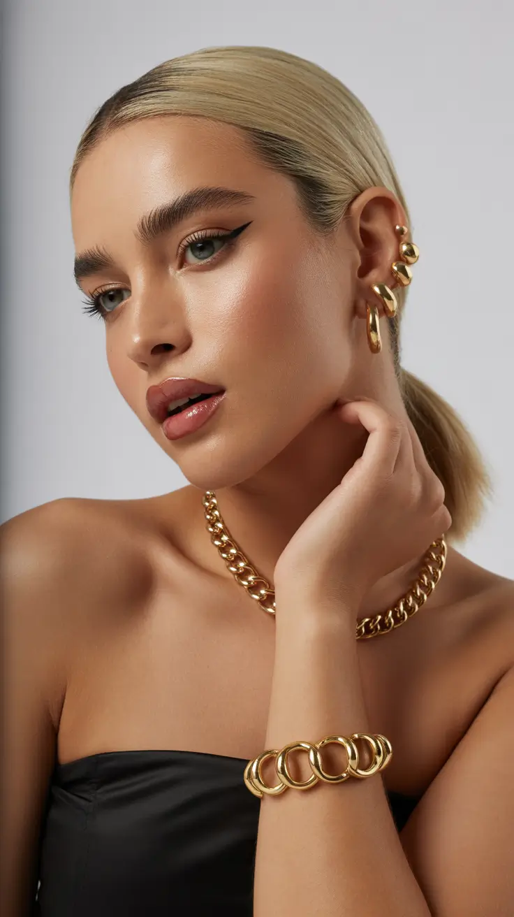 haircuts inspo Sleek Low Ponytail With Sculpted Middle Part