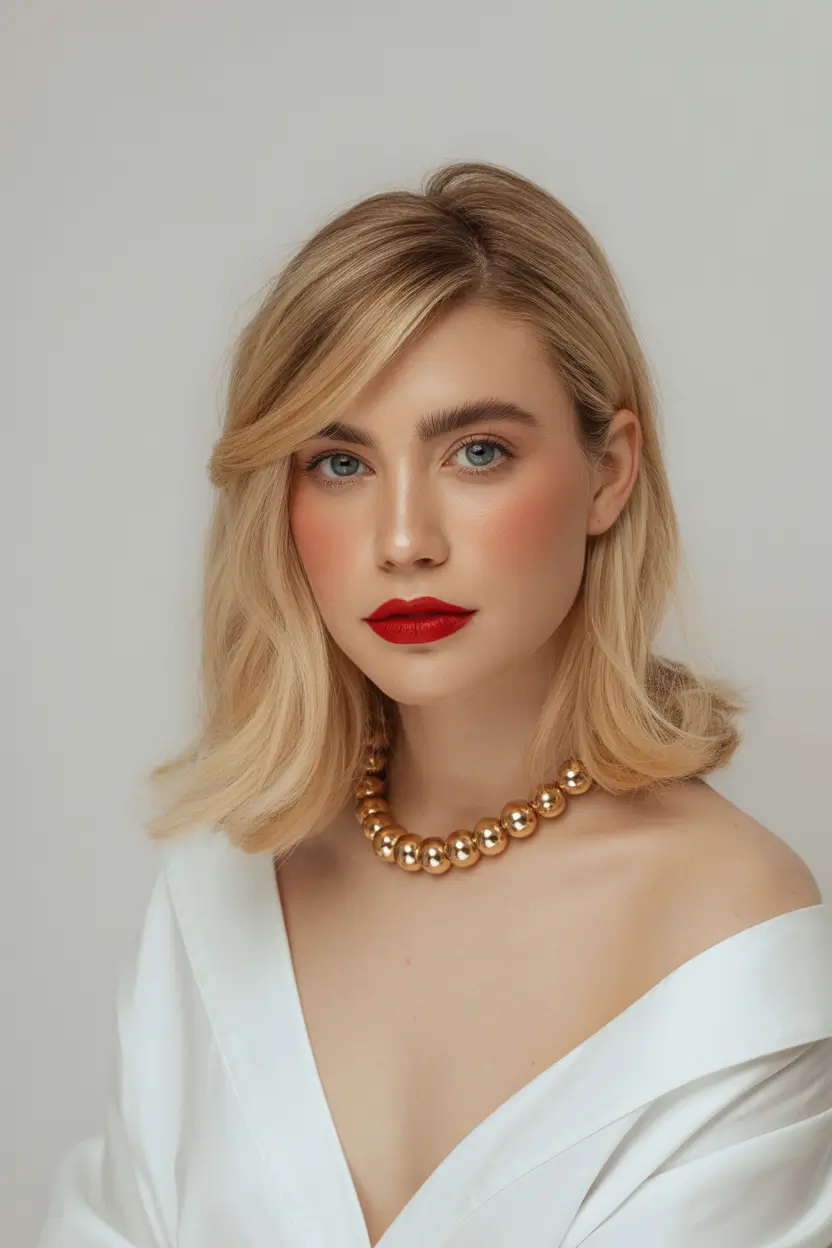 haircuts inspo Soft Shoulder-Length Waves With Feathered Edge