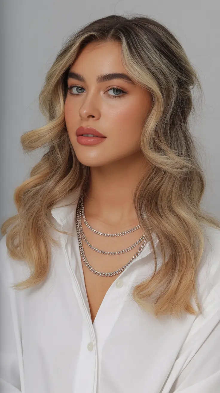 haircuts inspo Soft Highlighted Waves With Effortless Movement