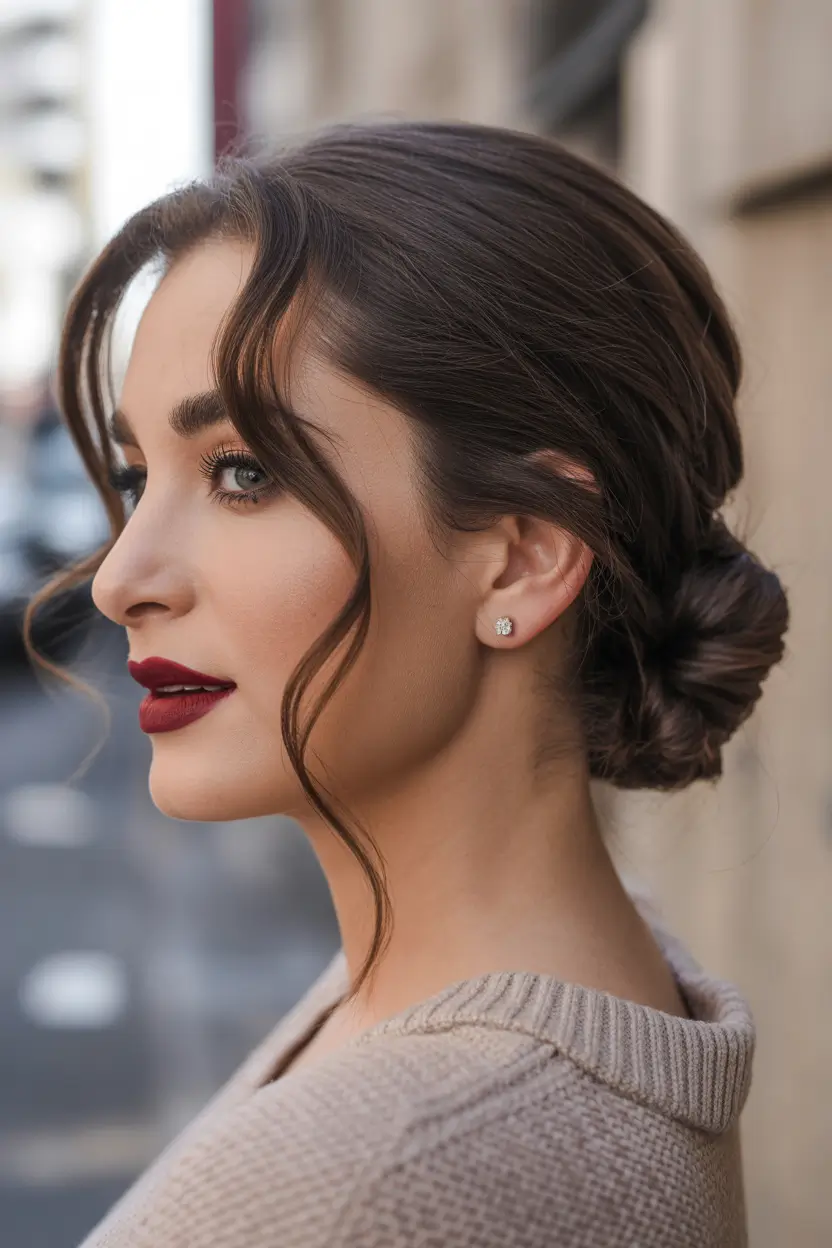haircuts inspo Romantic Low Bun With Soft Face-Framing Tendrils