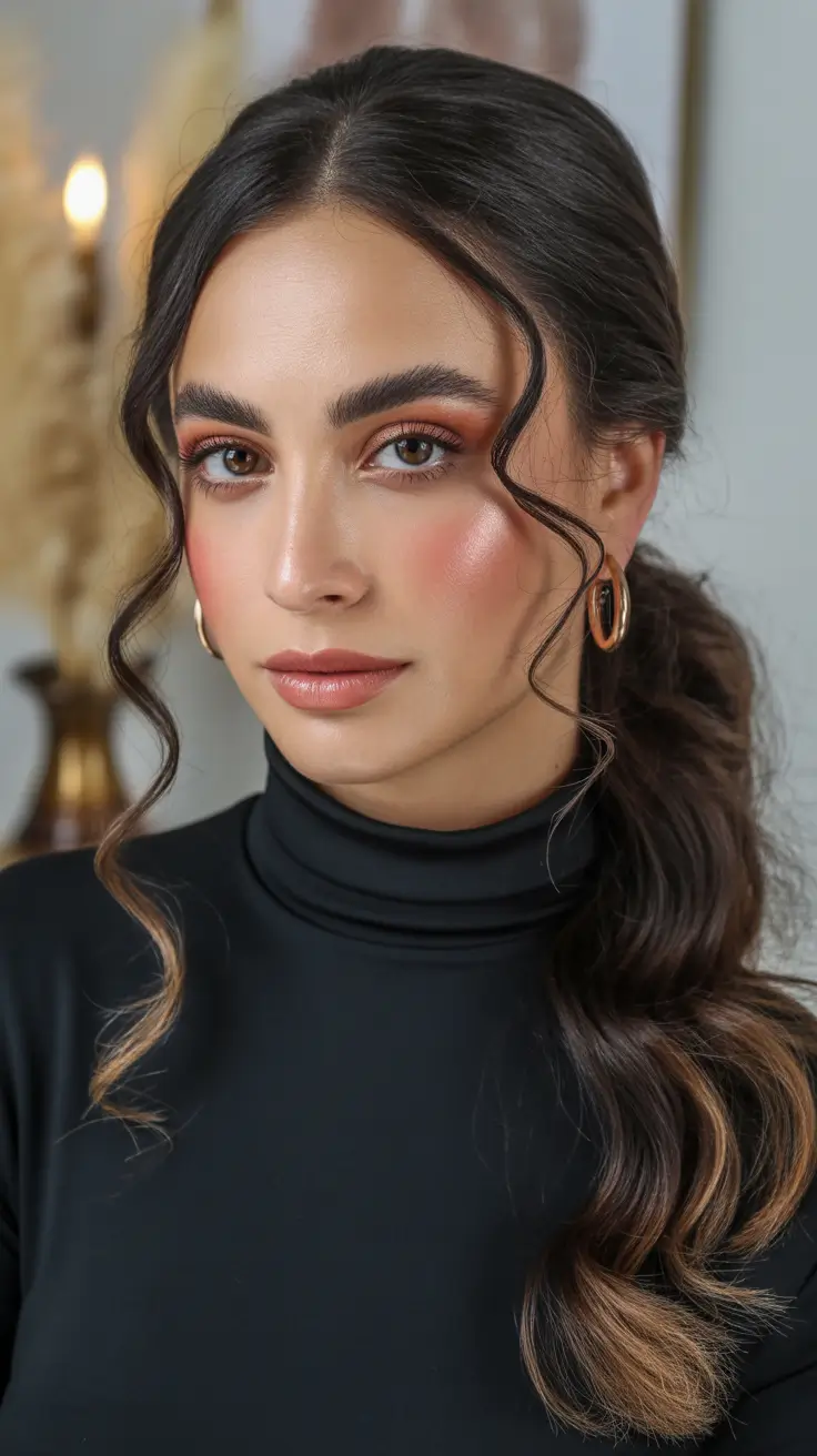 ponytail hairstyle Soft Romantic Low Ponytail with Loose Spirals