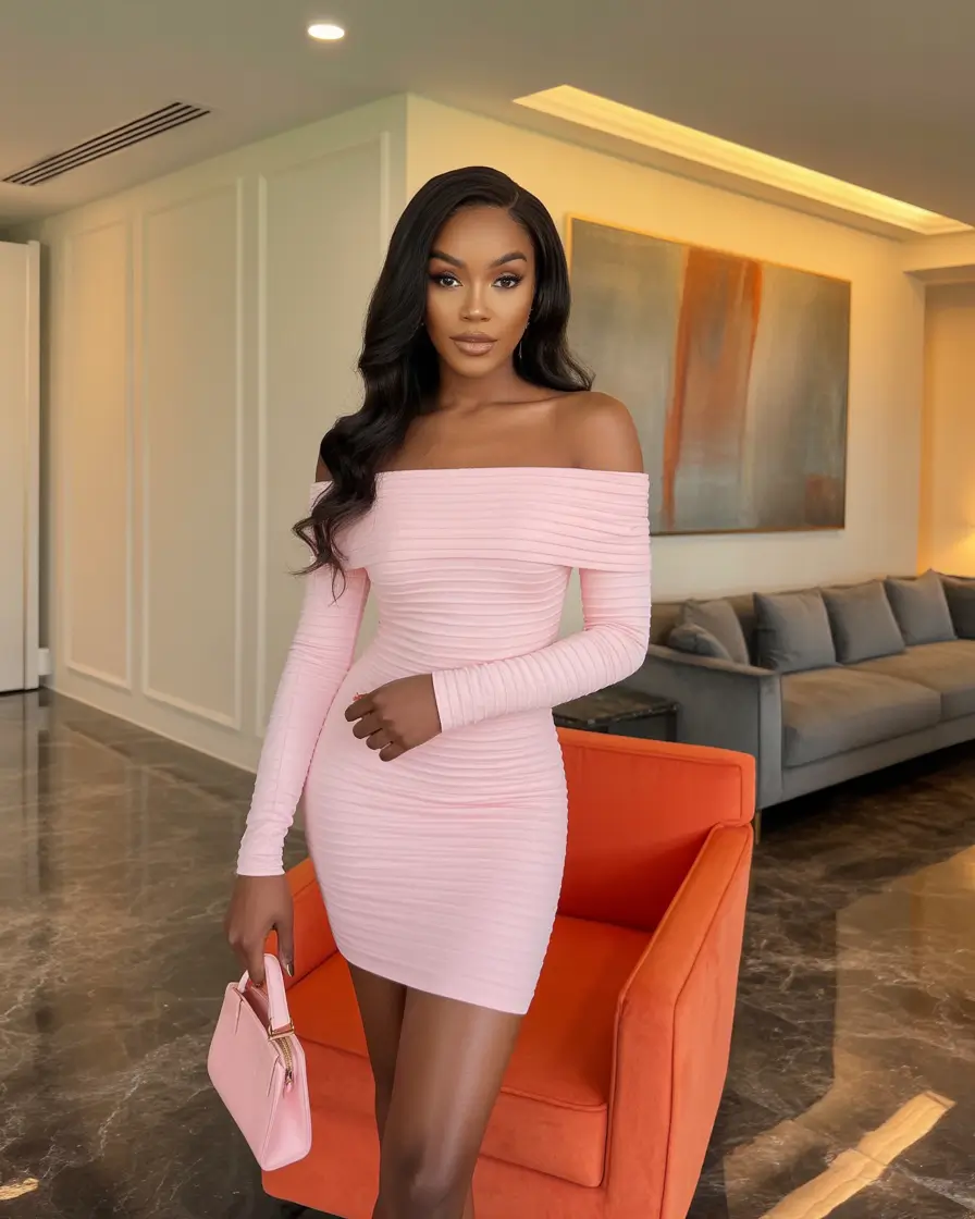 wedding guest outfits Soft Pink Minimalism With Nigerian-Inspired Elegance