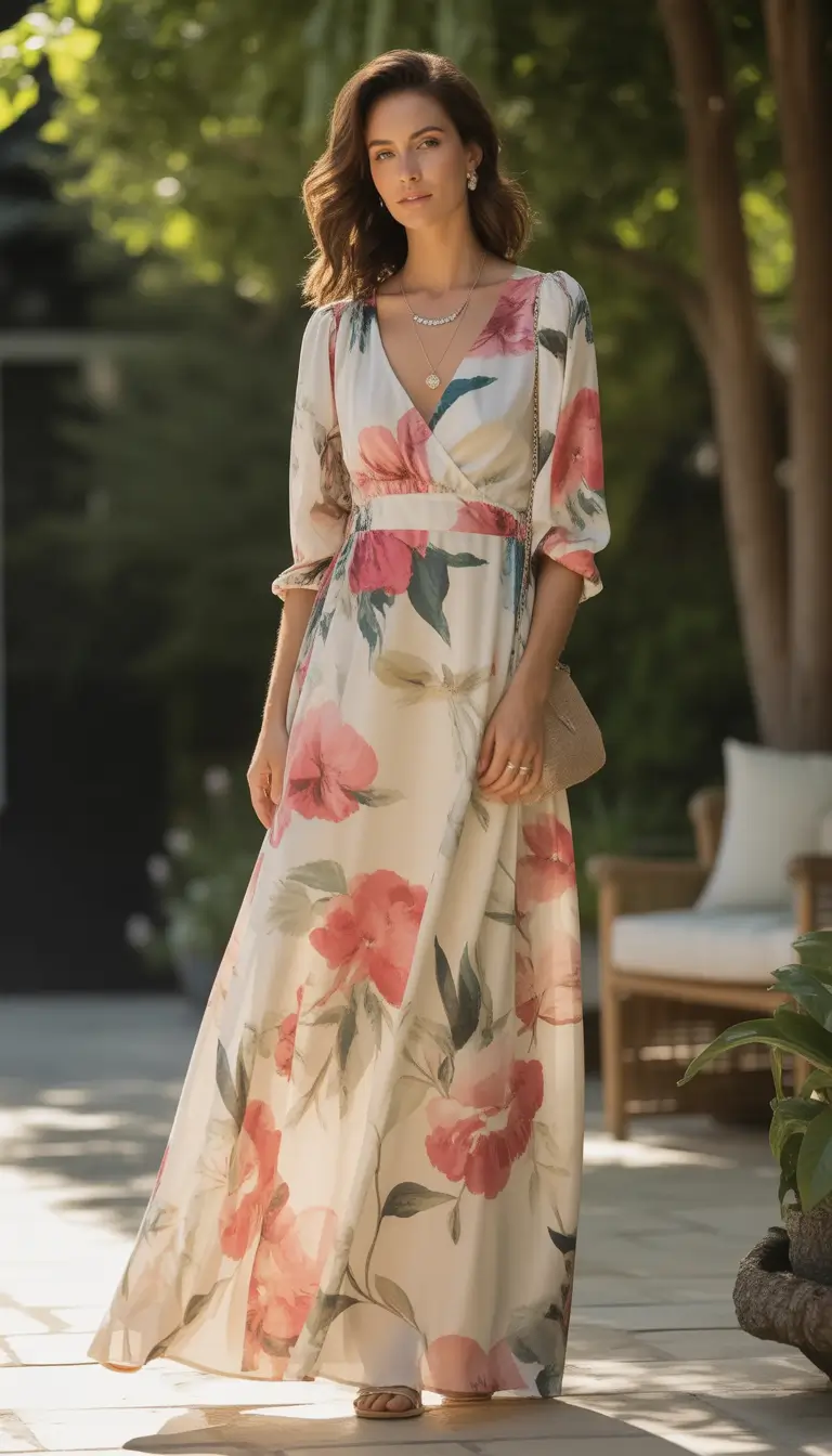 wedding guest outfits Soft Floral Romance With Effortless Ease