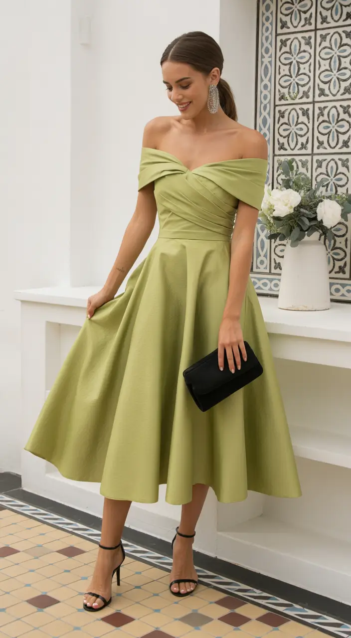 wedding guest outfits Fresh Pistachio Green for Relaxed Sophistication